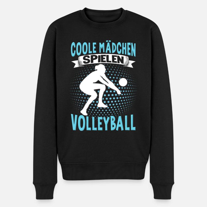 Volleyball Mädchen Damen Volleyballerin Beach - Männer Premium Bio Pullover - Schwarz