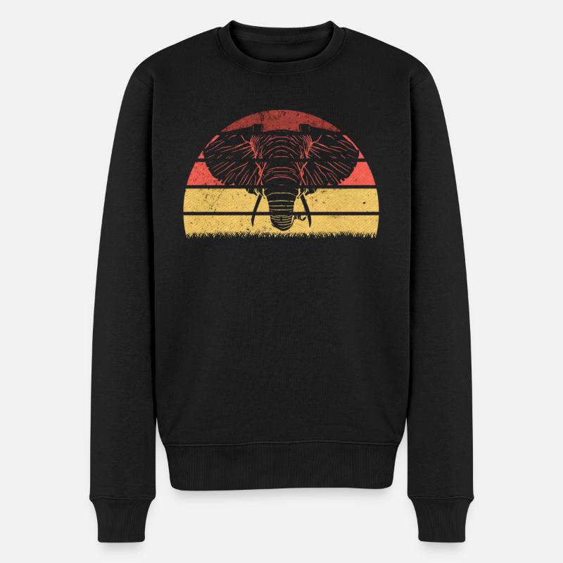 elefant safari - Männer Premium Bio Pullover - Schwarz