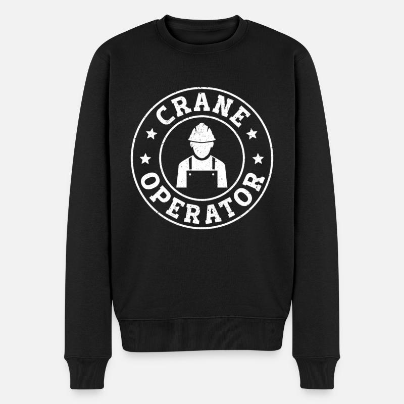 Construction Crane Operator - Männer Premium Bio Pullover - Schwarz
