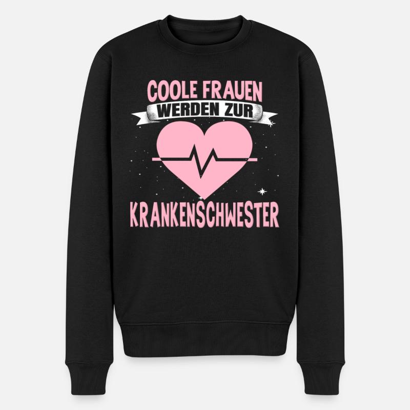 Krankenschwester - Männer Premium Bio Pullover - Schwarz