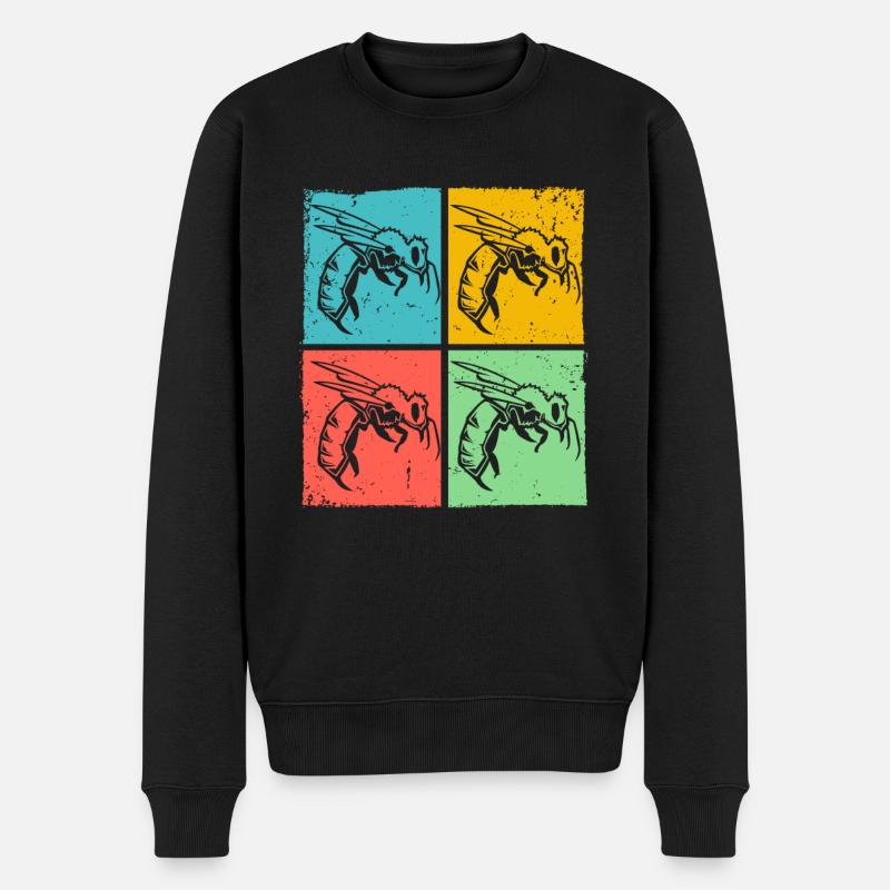 Wespe Hornisse Pop Art Insekt - Männer Premium Bio Pullover - Schwarz