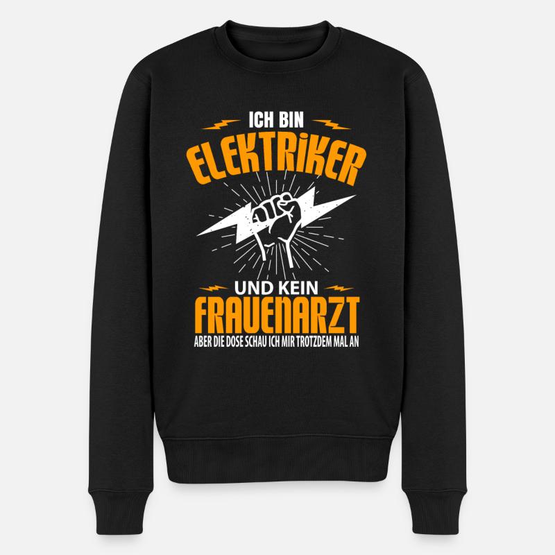 Elektriker elektroinstallateur elektrizität - Männer Premium Bio Pullover - Schwarz
