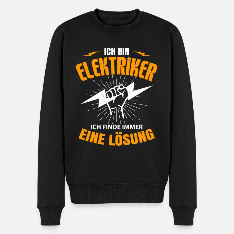 elektroinstallateur elektromeister elektriker - Männer Premium Bio Pullover - Schwarz