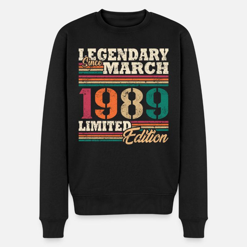 Legendäre März 1989 Limited Edition - Männer Premium Bio Pullover - Schwarz