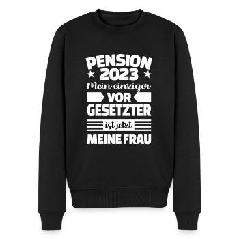 Pension 2023 Mein Einziger Vorgesetzter - Männer Premium Bio Pullover - Schwarz - Vorne - Nico (187cm)