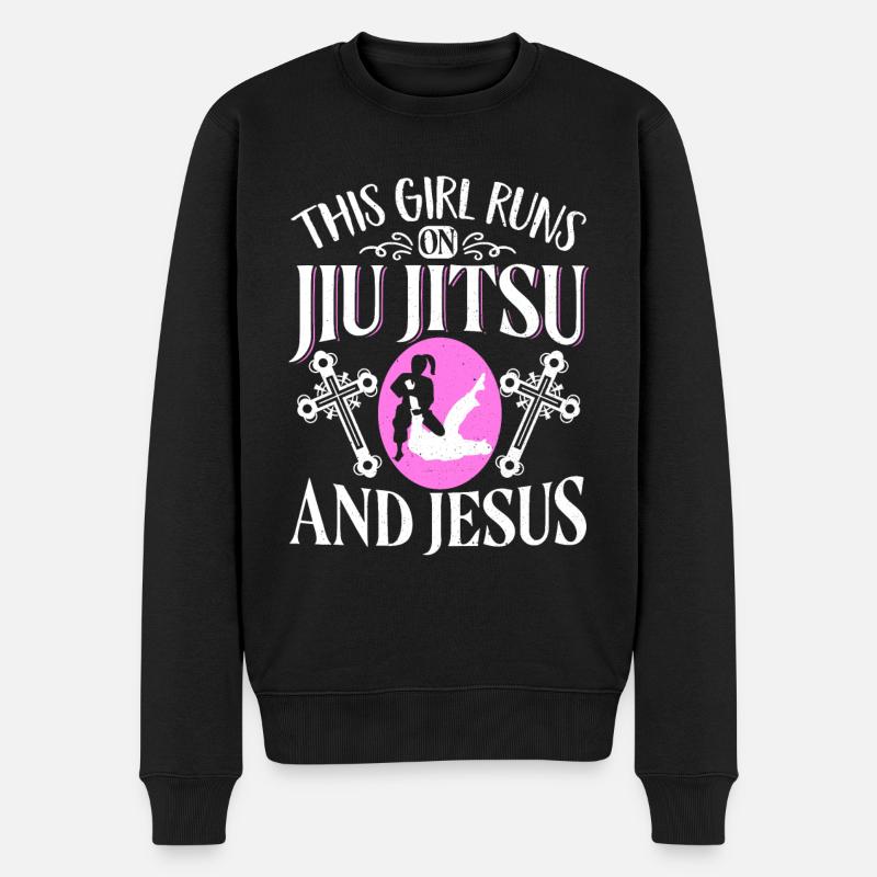 Brazilian Jiu Jitsu MMA Bjj Hugger - Männer Premium Bio Pullover - Schwarz