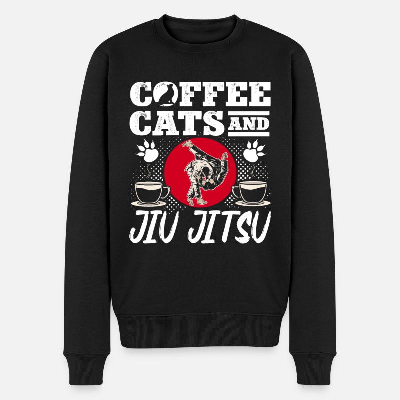 Brazilian Jiu Jitsu MMA Bjj Hugger - Männer Premium Bio Pullover - Schwarz