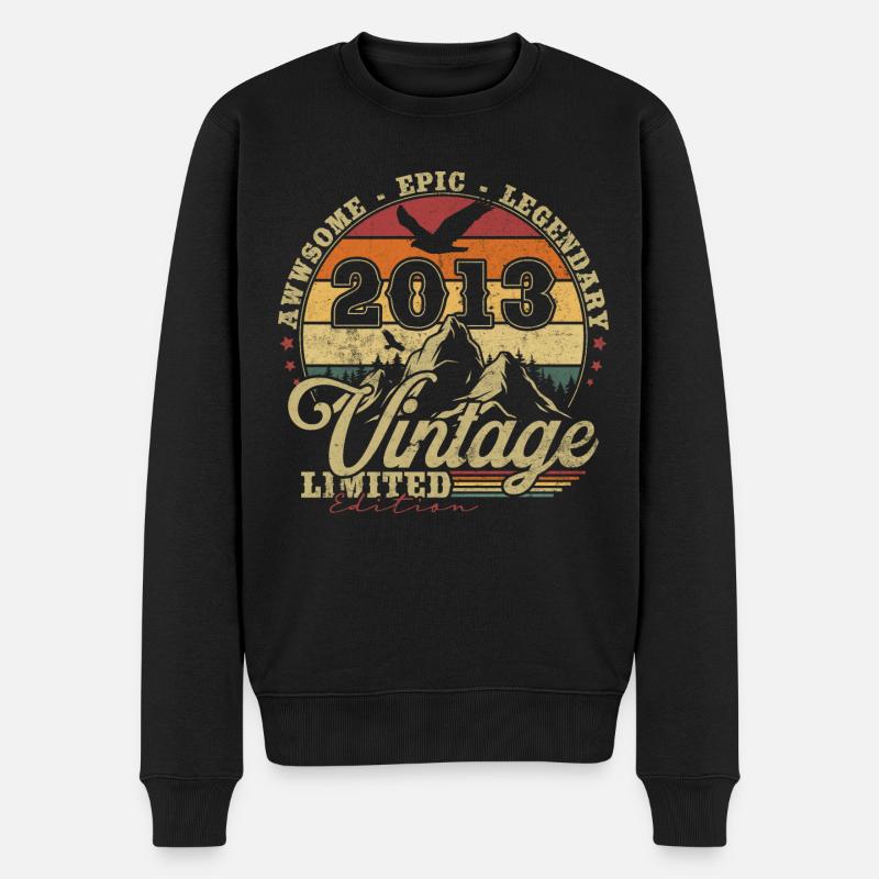 Vintage 2013 vintage anniversaire cadeau rétro - Pull Premium bio Homme - noir