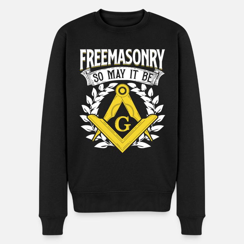 Masonic Freemasonry Fraternal - Männer Premium Bio Pullover - Schwarz