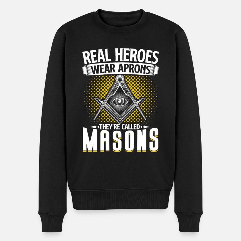 Masonic Freemasonry Fraternal - Männer Premium Bio Pullover - Schwarz