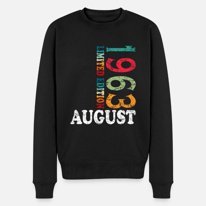 Août 1963 Anniversaire Août 1963 Août - Pull Premium bio Homme - noir