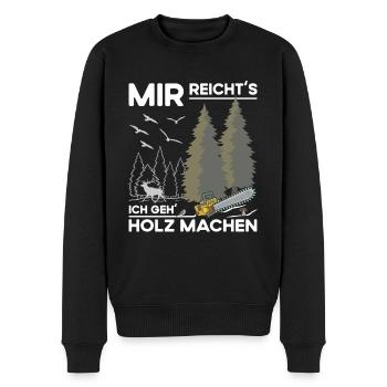 Holz Machen - Männer Premium Bio Pullover - Schwarz - Vorne - Nico (187cm)