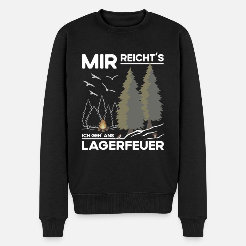 Lagerfeuer Machen - Männer Premium Bio Pullover - Schwarz