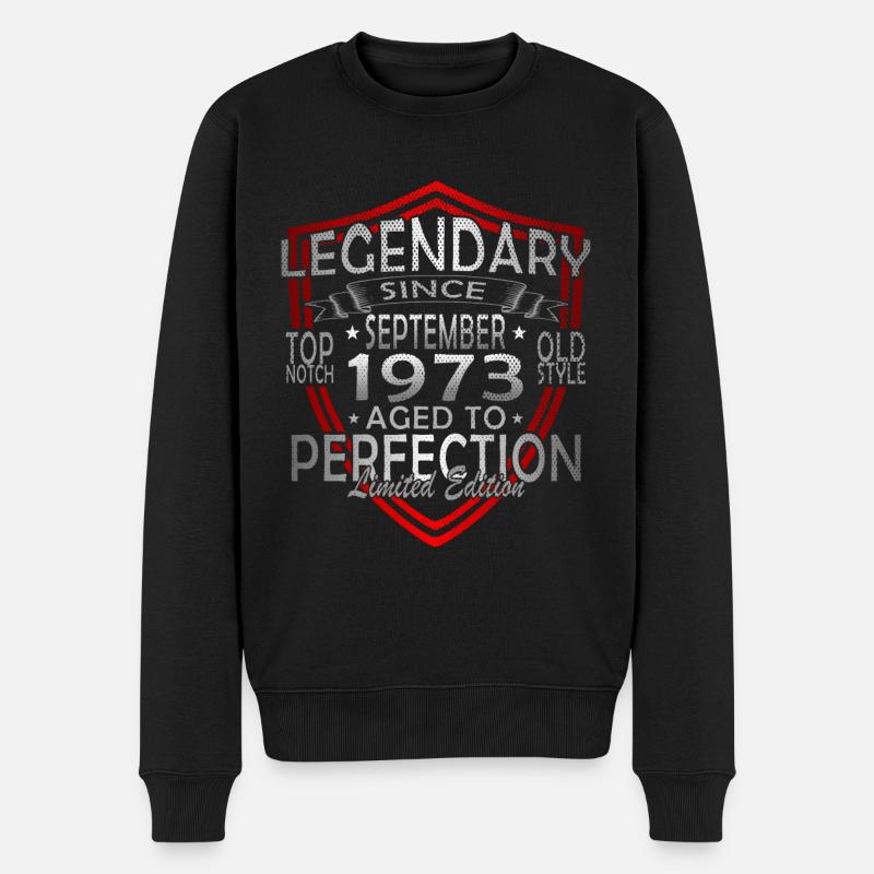 Septembre 1973 Anniversaire Septembre 1973 Septembre - Pull Premium bio Homme - noir