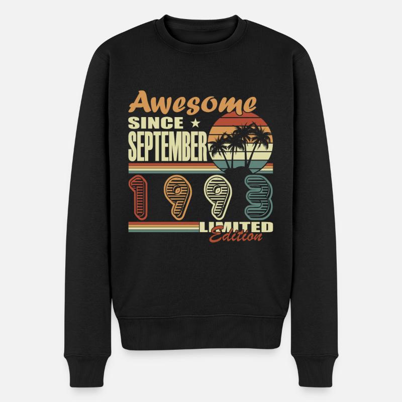 september 1993 Jahrestag september 1993 september - Männer Premium Bio Pullover - Schwarz