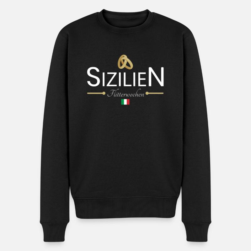 Flitterwochen Sizilien - Männer Premium Bio Pullover - Schwarz