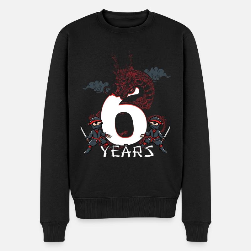 Ninja 6 Sechster Geburtstag 6 Jahre - Männer Premium Bio Pullover - Schwarz