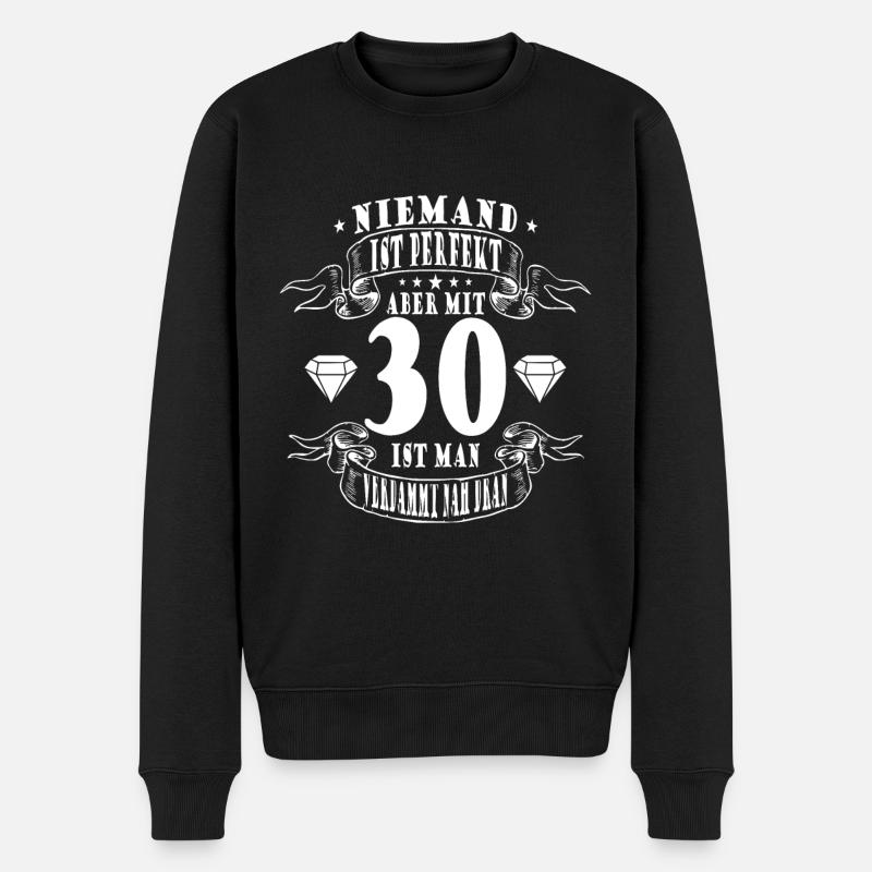 30. Geburtstag - 30 Jahre - Männer Premium Bio Pullover - Schwarz