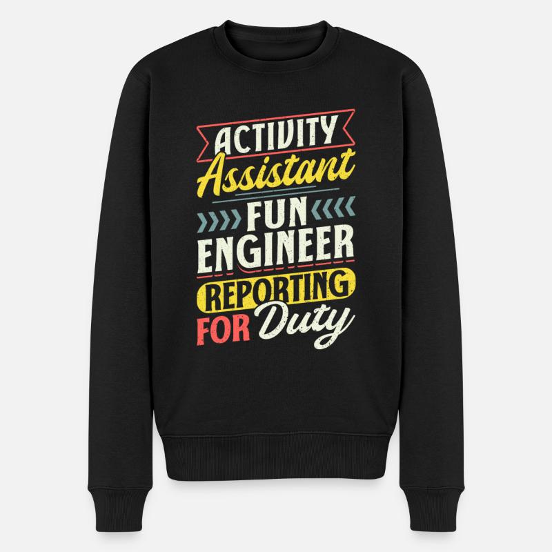 Funny Activity Assistant - Männer Premium Bio Pullover - Schwarz