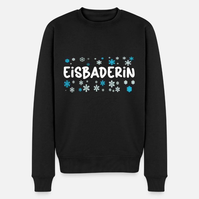 Eisbaderin will Eisbaden - Winterbaden Kältebad - Männer Premium Bio Pullover - Schwarz