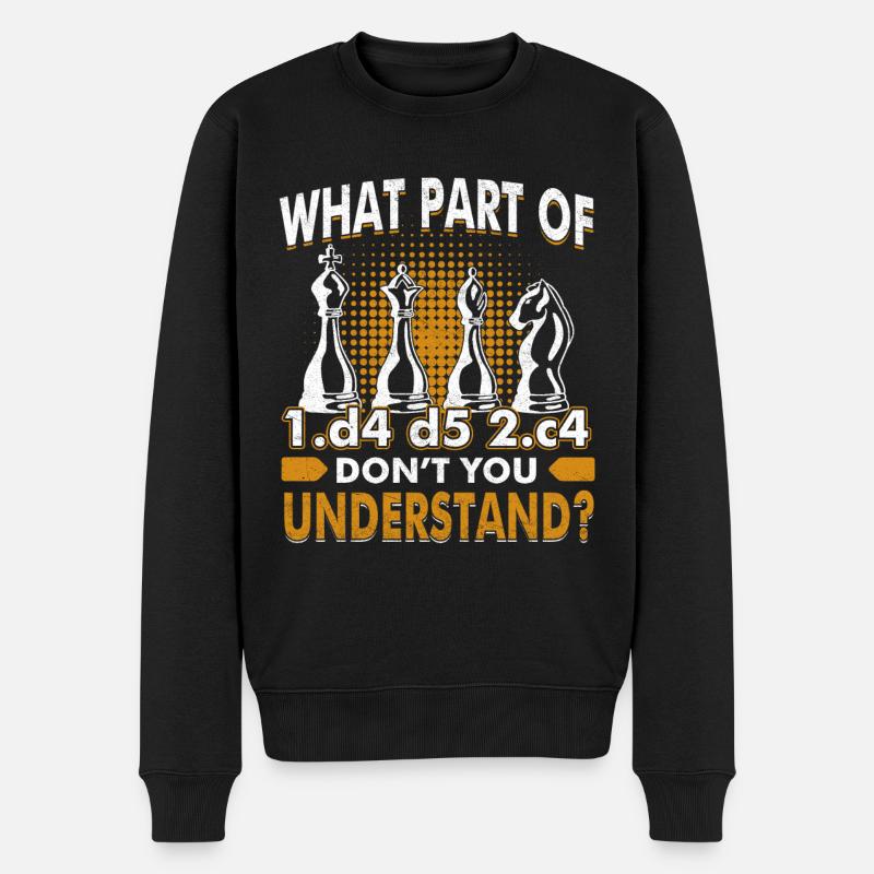 Schach Schachspielen Schachspieler - Männer Premium Bio Pullover - Schwarz
