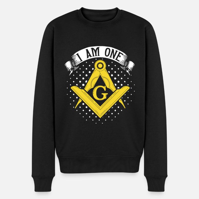 Masonic Freemasonry Fraternal - Männer Premium Bio Pullover - Schwarz