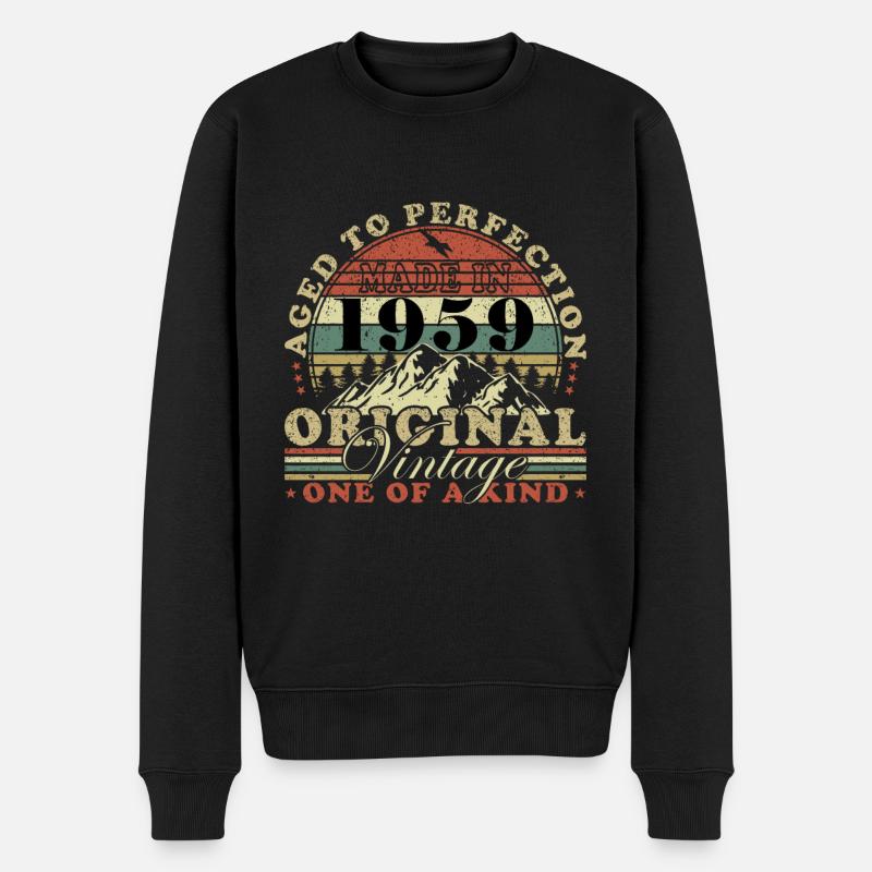 65. Geburtstag Jahrgang 1959 65 Jahre - Männer Premium Bio Pullover - Schwarz