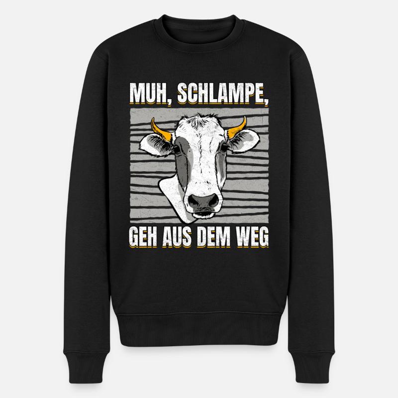 Kuh Flüsterin Kühe Spruch Muh - Bauer witz - Männer Premium Bio Pullover - Schwarz