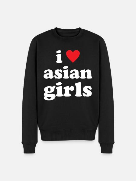 I Love Asian Girls - Men's Premium Organic Jumper - black
