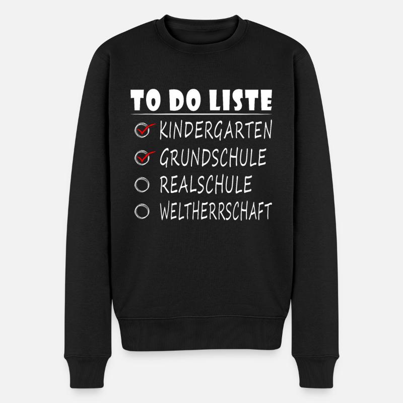 To do Liste - Abschluss Realschule lustig - Männer Premium Bio Pullover - Schwarz