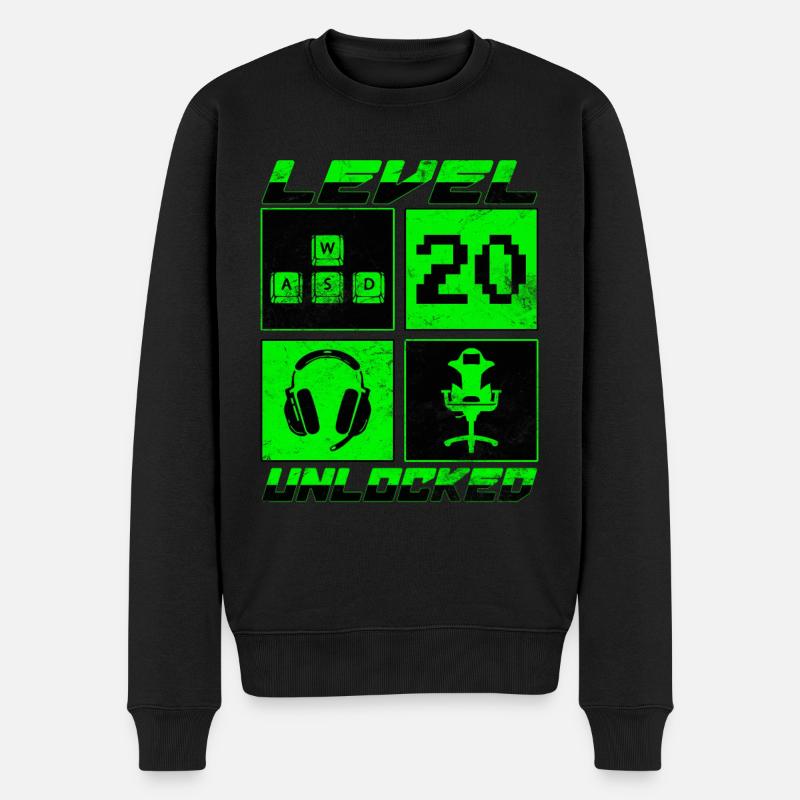 Niveau 20 Débloqué 20 Cadeau d’anniversaire - Pull Premium bio Homme - noir