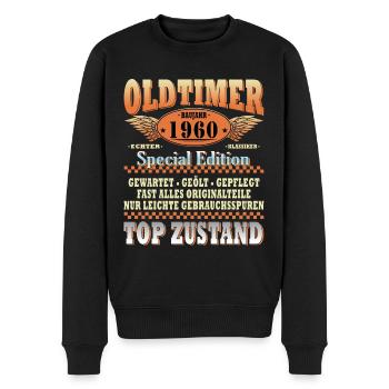 64. GEBURTSTAG OLDTIMER 1960 - Männer Premium Bio Pullover - Schwarz - Vorne - Nico (187cm)