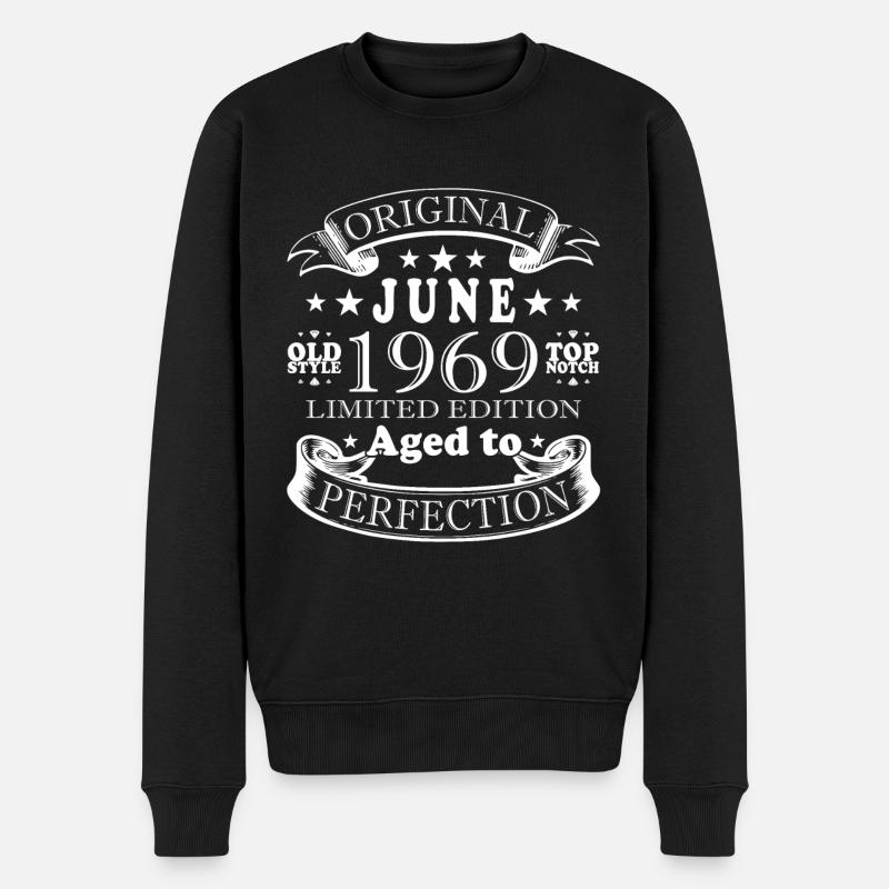 Juni 1969 Jahrgang Vintage Geburtstag Geschenk - Männer Premium Bio Pullover - Schwarz