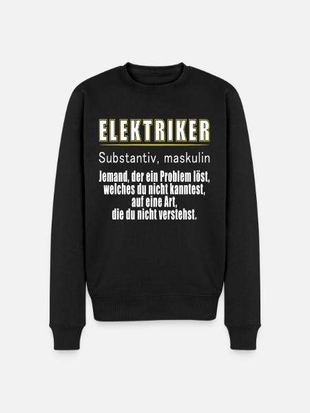 Elektriker Definition - Männer Premium Bio Pullover - Schwarz