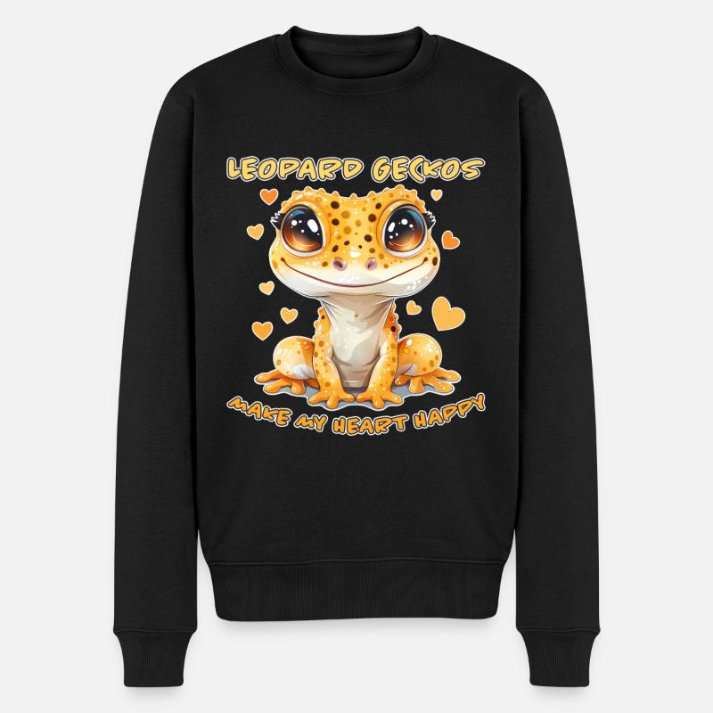 Leopardgecko Spruch Lustiges Leopardgecko Geschenk - Männer Premium Bio Pullover - Schwarz