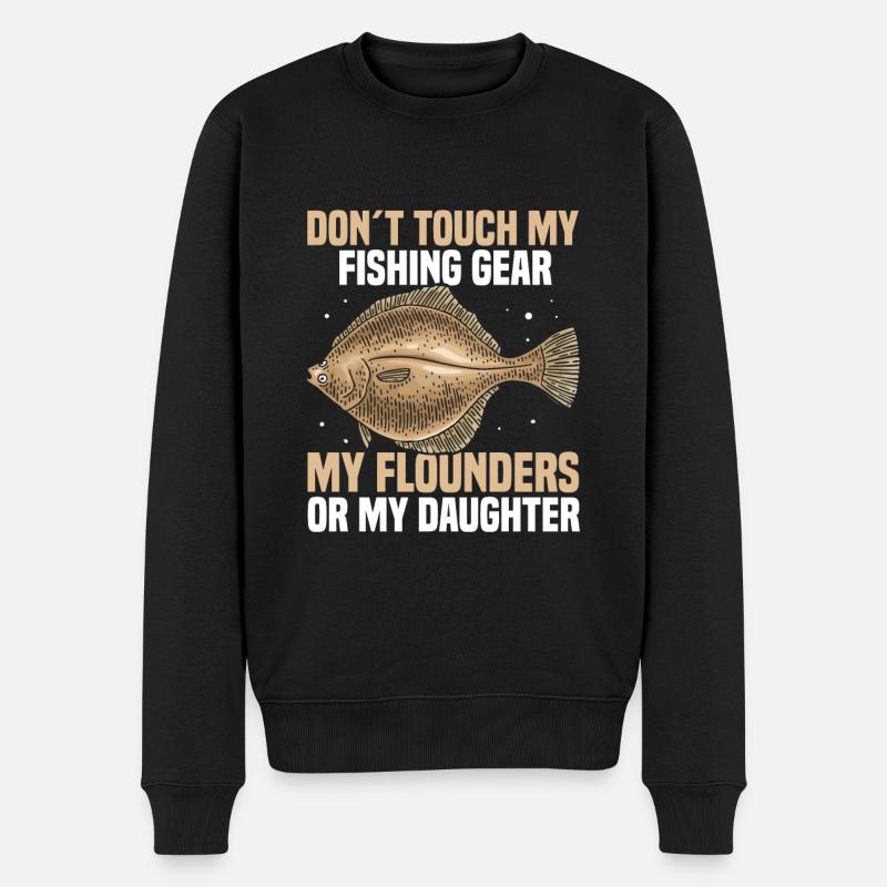 Flundern fischen oder angeln - Männer Premium Bio Pullover - Schwarz