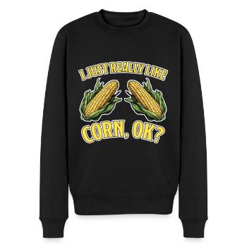 Corn on the cob saying corn funny corn on the cob gift - Men's Premium Organic Jumper - black - Front - Nico (187cm)