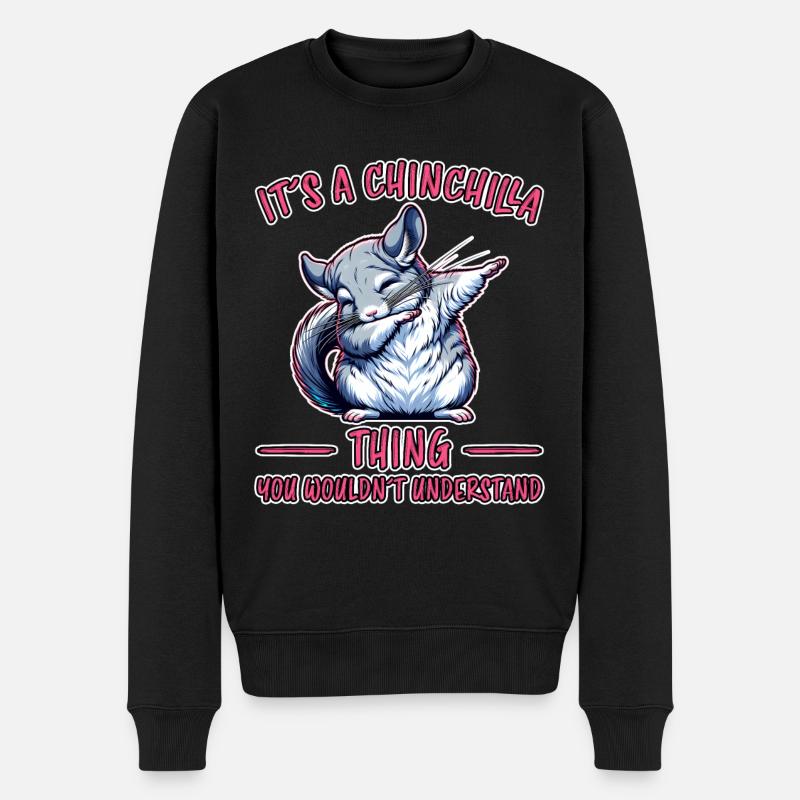 Dabbing Chinchilla Spruch Witz Chinchilla Geschenk - Männer Premium Bio Pullover - Schwarz