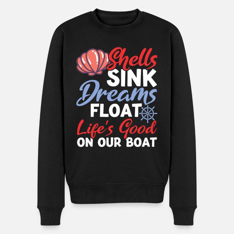 Boot Lustiger Boots Spruch Geschenk - Männer Premium Bio Pullover - Schwarz