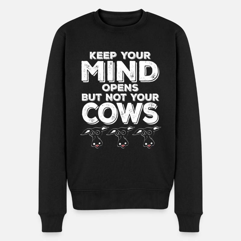 Lustige Kuh Sprüche Landwirtschaft Geschenk - Männer Premium Bio Pullover - Schwarz