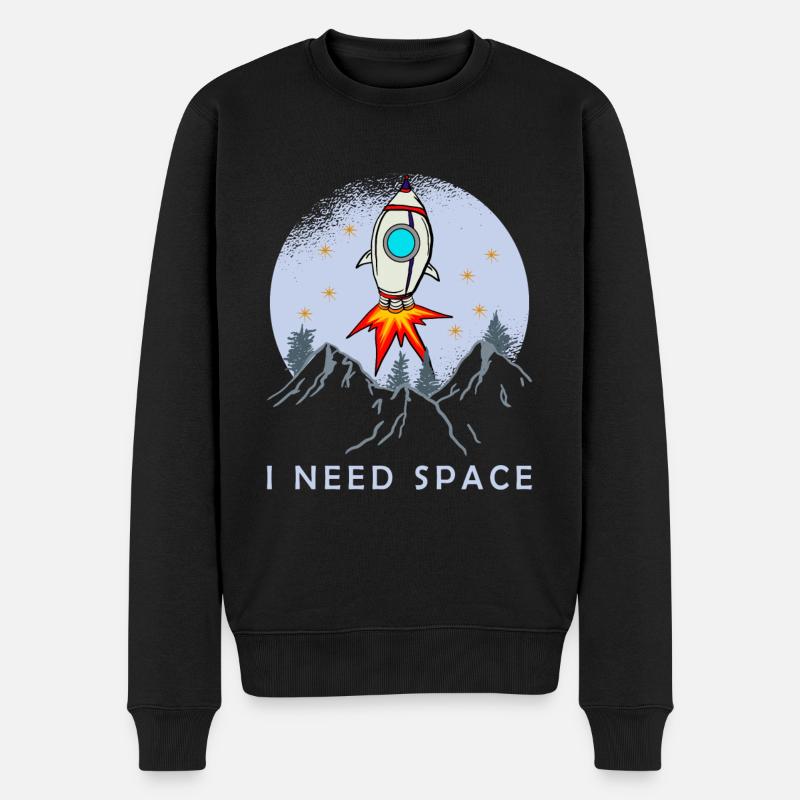 I Need Space - Männer Premium Bio Pullover - Schwarz
