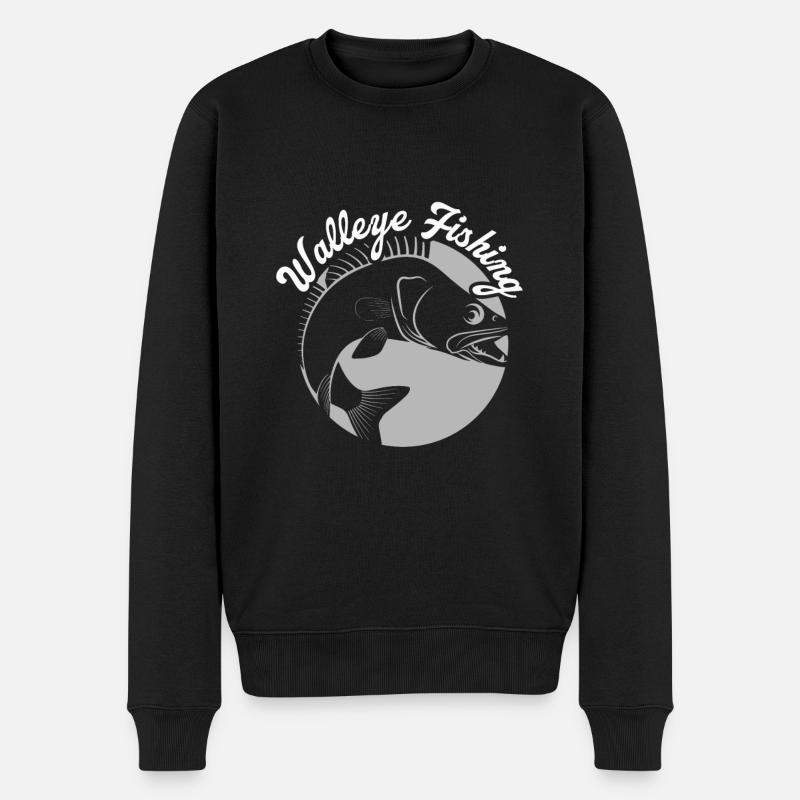 Zander Angeln Raubfisch Fisch - Männer Premium Bio Pullover - Schwarz
