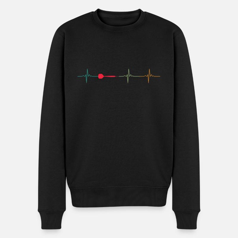 Dart Herfrequenz Herzschlag - Männer Premium Bio Pullover - Schwarz