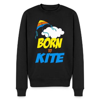 Kite Flying Kite Flying Wind Autumn Gift - Men's Premium Organic Jumper - black - Front - Nico (187cm)