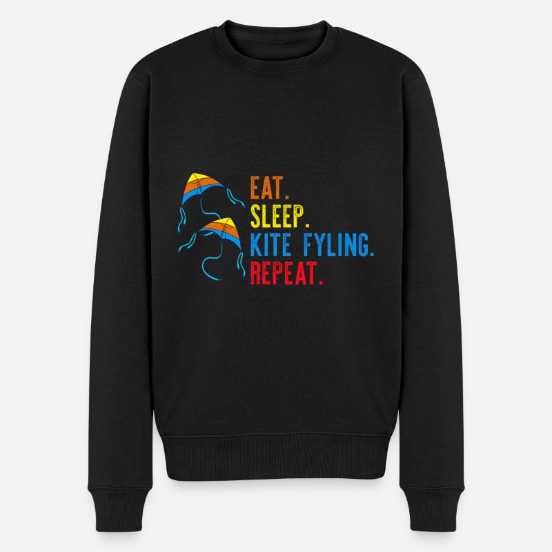 Drachenfliegen Drachen steigen Lenkdrachen - Männer Premium Bio Pullover - Schwarz