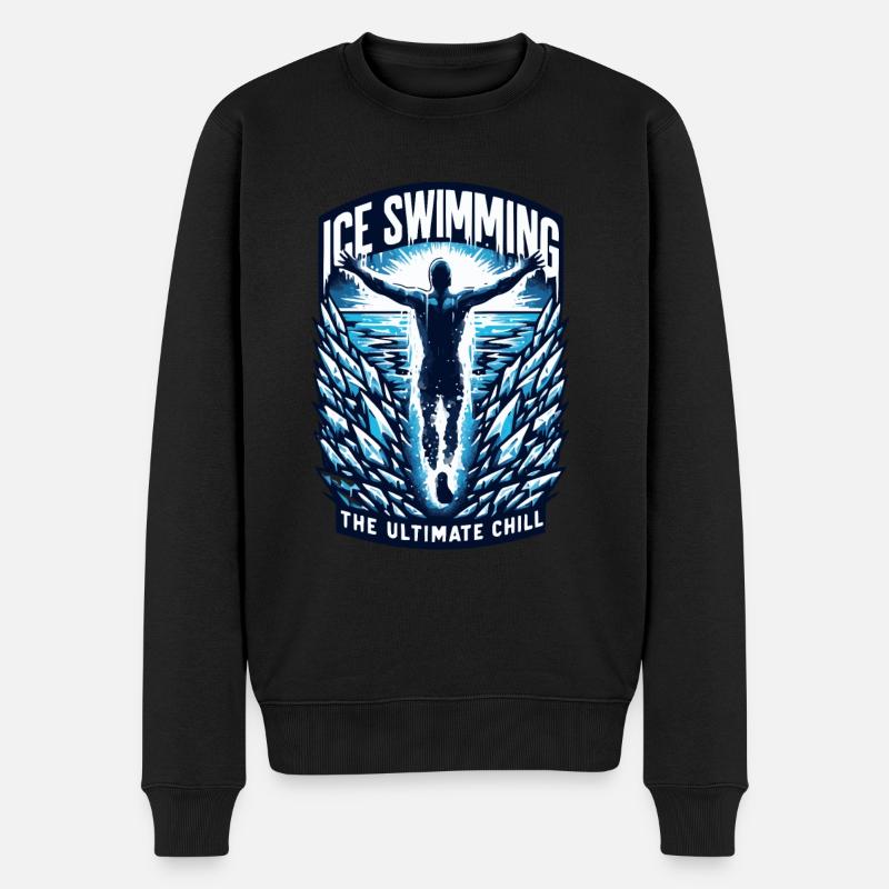 Eisbaden - Eisbader Design für baden im Winter - Männer Premium Bio Pullover - Schwarz