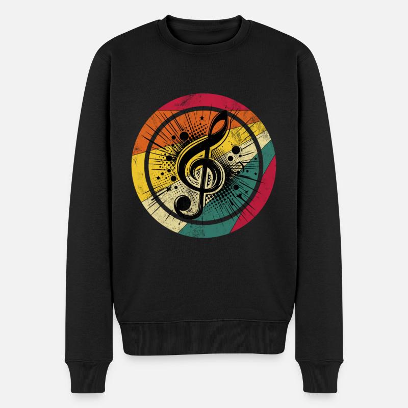 Notenschlüssel Instrument - Männer Premium Bio Pullover - Schwarz