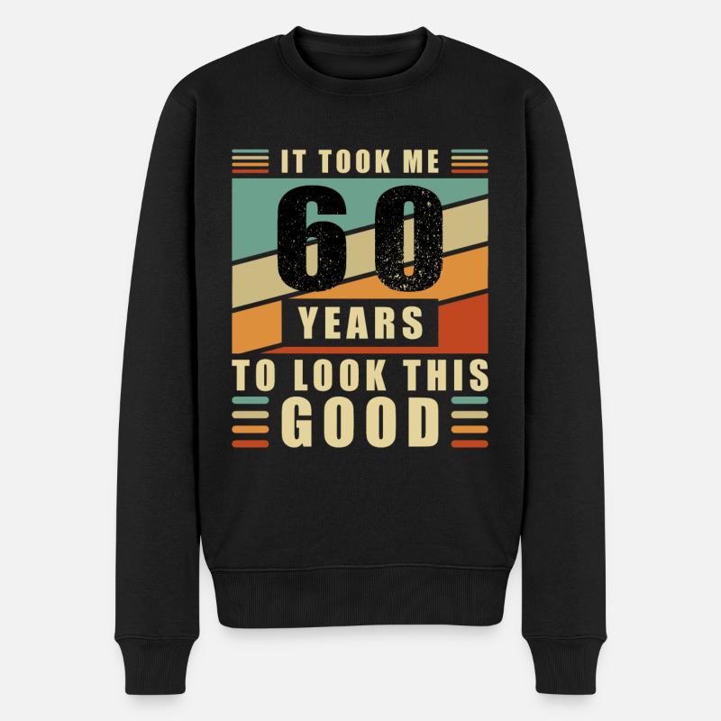 60.Geburtstag 60 Jahre 60er 60 Geschenk - Männer Premium Bio Pullover - Schwarz