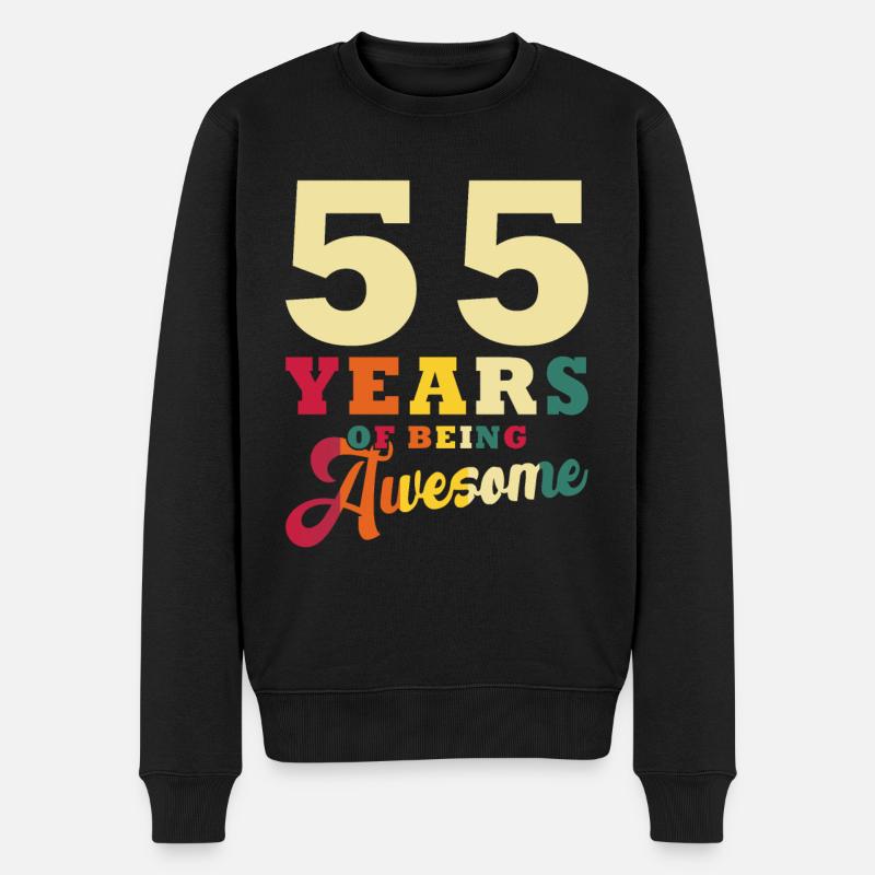 55 Years Of Being Awesome 55 Geburtstag 55 Jahre - Männer Premium Bio Pullover - Schwarz