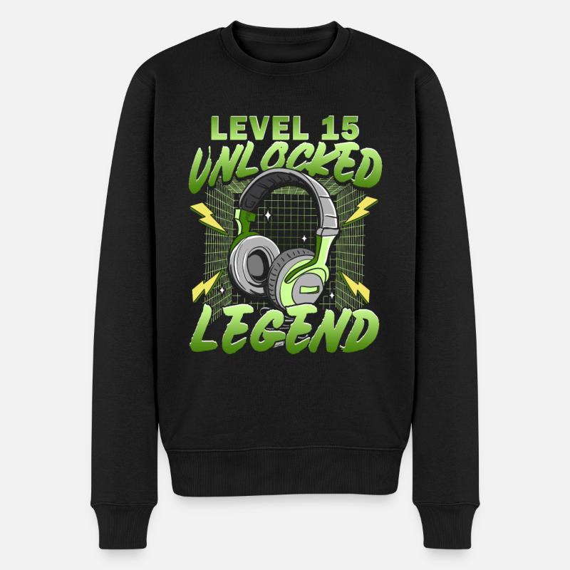 15e anniversaire Gamer - Pull Premium bio Homme - noir